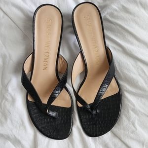 Stuart weitzman kitten heel thong sandals